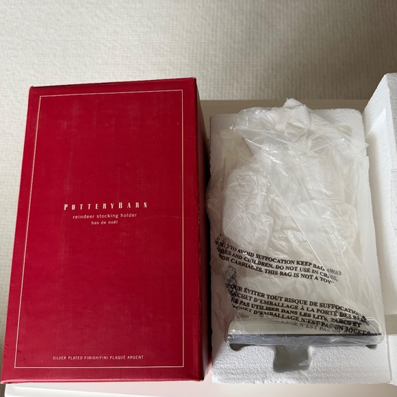 Pottery Barn Silver Plated Reindeer Stocking Holders NWT/In Boxes Rare Find! - Picture 5 of 9